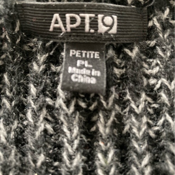Apt 9 Black Cardigan Sweater Multi-Texture Size PL Excellent Used Condition - Picture 9 of 11